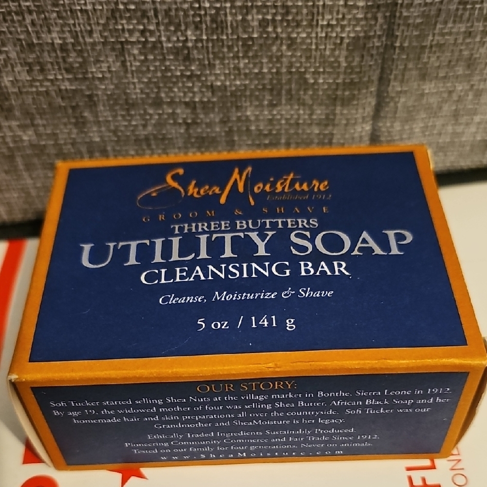 Shea Moisture Three Butters Utility Soap - Blue and Orange. You Will Get 2 Bars